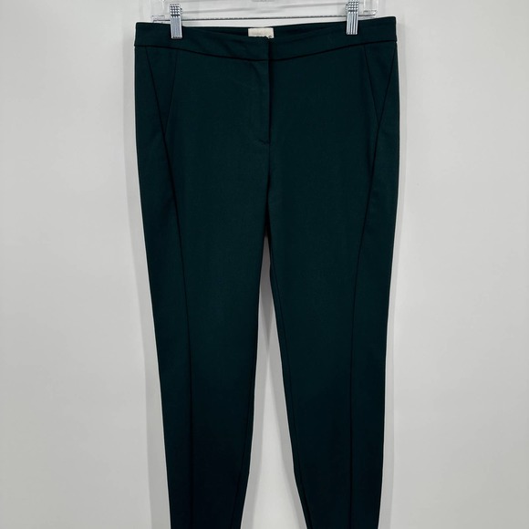 Reiss Skinny Trouser Pants High Waisted Flat Front Ankle Zip Casual Green Size 8 - Picture 2 of 7